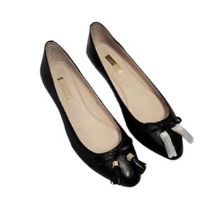 Louise et Cie Lo Arandela  black bow tassels flats women's size 10B